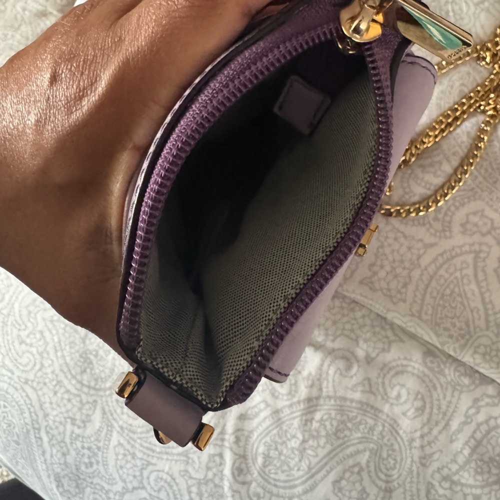 Lavender Leather Crossbody Bag - Picture 6 of 9